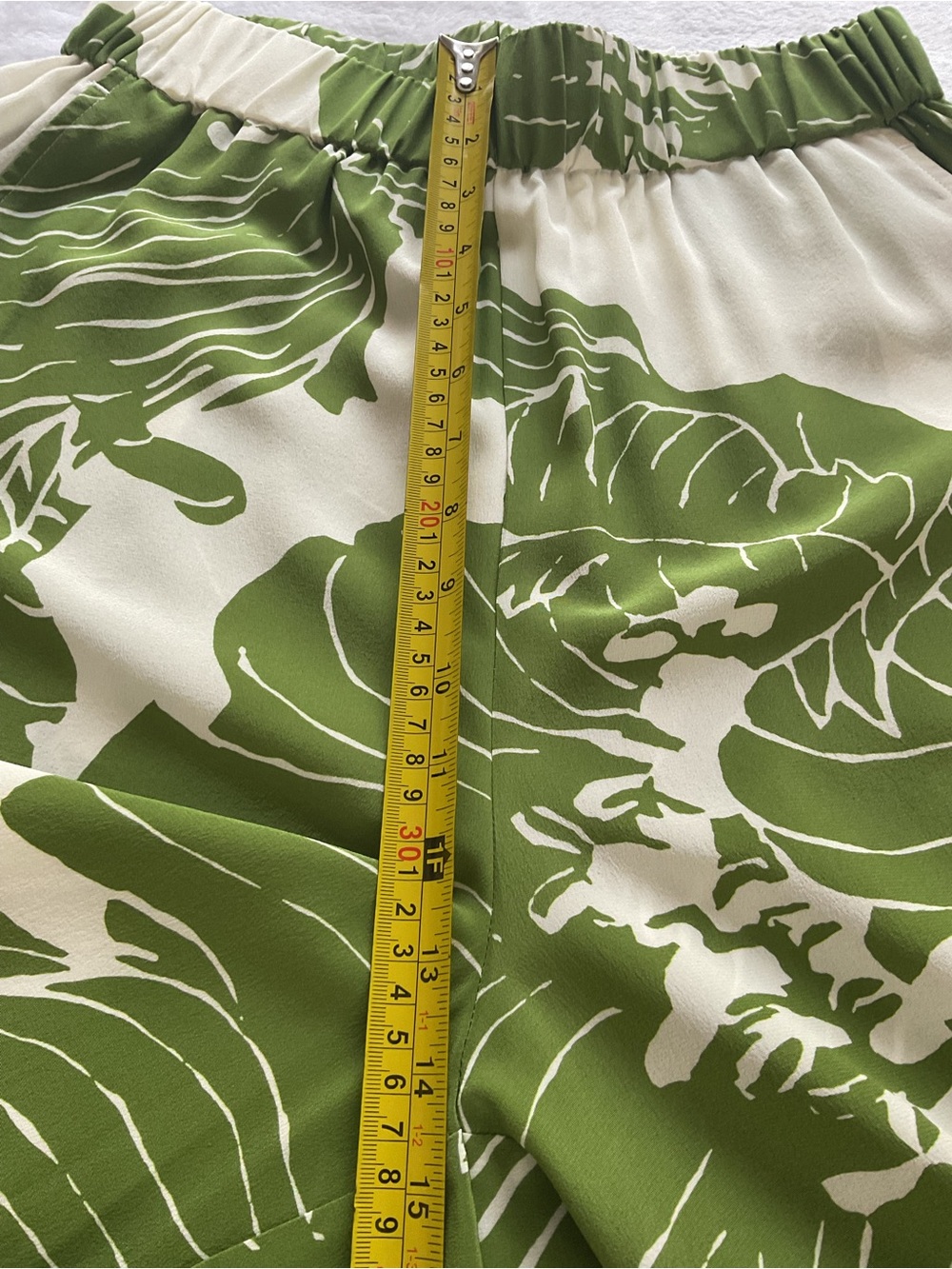 Banana Republic M Tall 100% Silk Floral Wide Leg Palazzo Pants Green - Picture 13 of 13